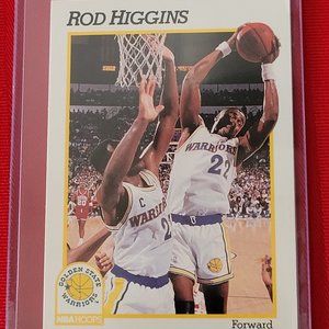 1991 N.B.A. HOOPS, ROD HIGGINS, GOLDEN STATE WARRIORS BASKETBALL CARD!!!